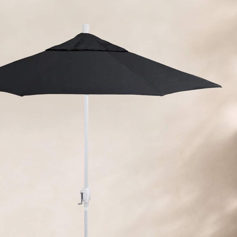Parasol de marché 7,5', Toile Sunbrella® noir, Blanc, Sunbrella®