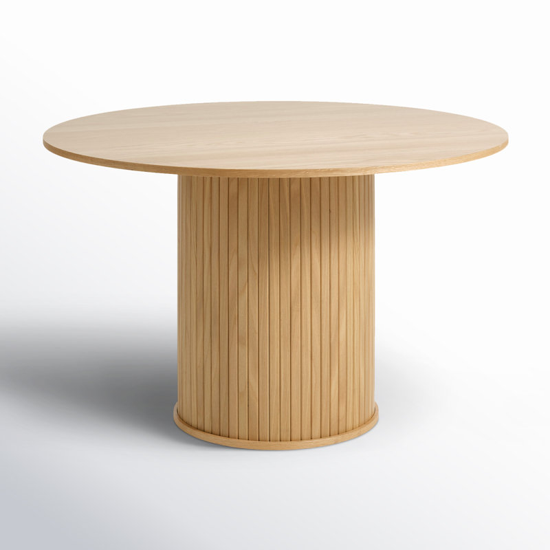 Iris 47" Pedestal Dining Table, Natural Oak