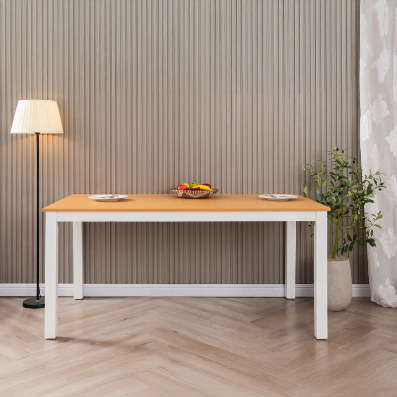 63" Dining Table, Brown, White