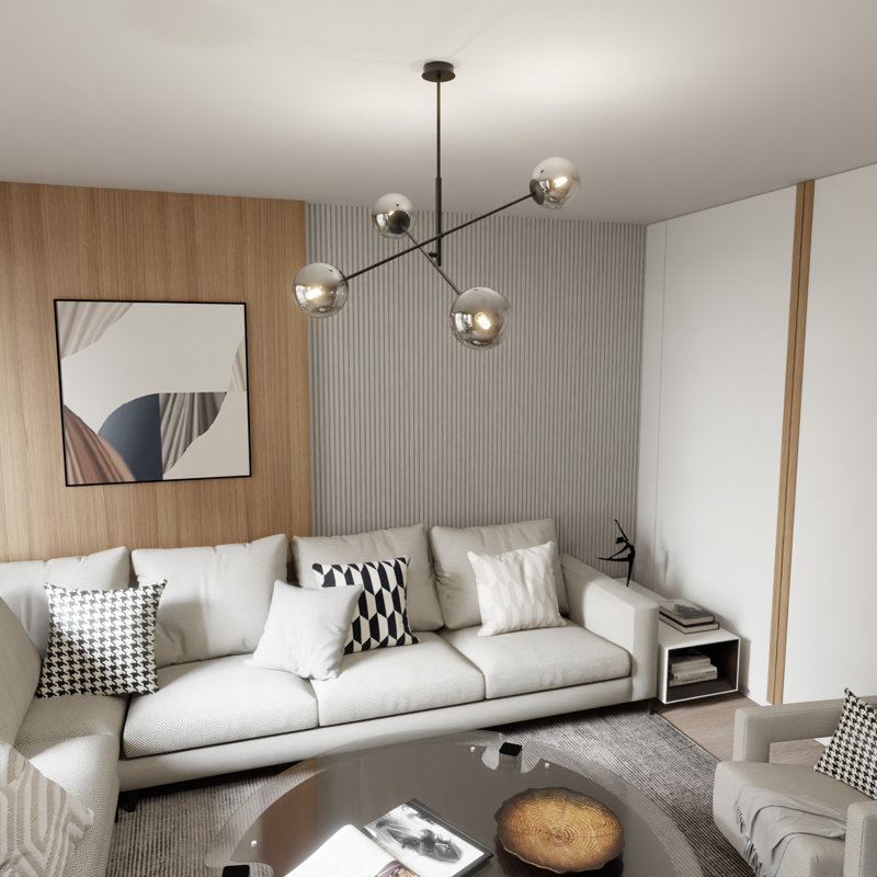 4 - Light Sputnik Chandelier, Graphite