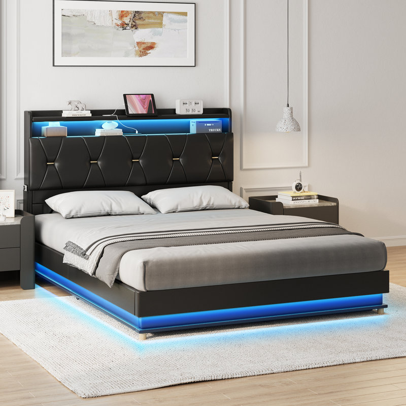 Base de lit avec rangement Lift Up, Lit simple, Noir