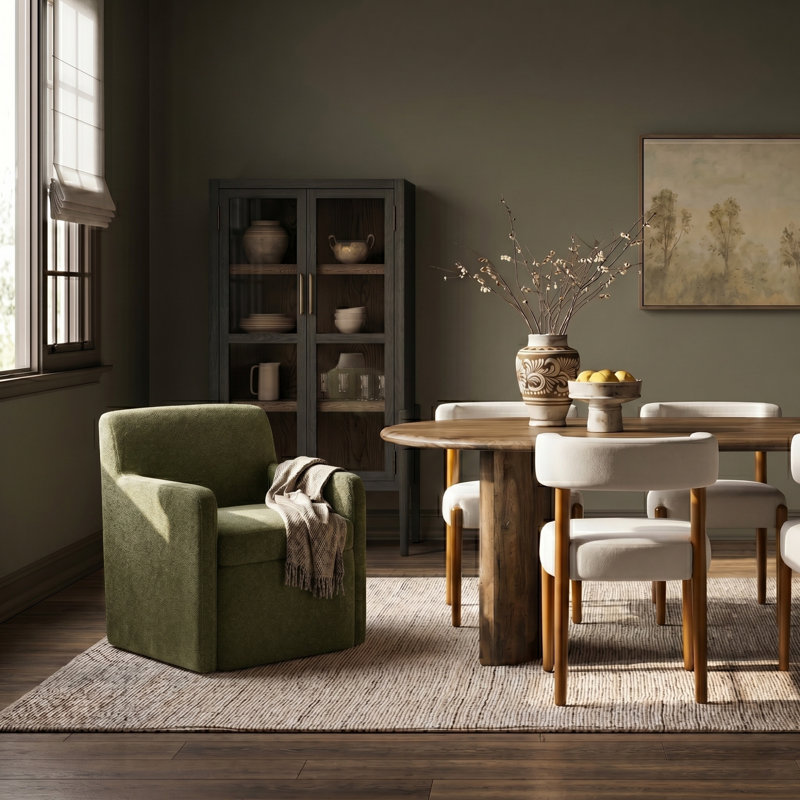 Chaise de salle à manger avec rangement moderne l 22,5 po Gosselin, Vert mousse