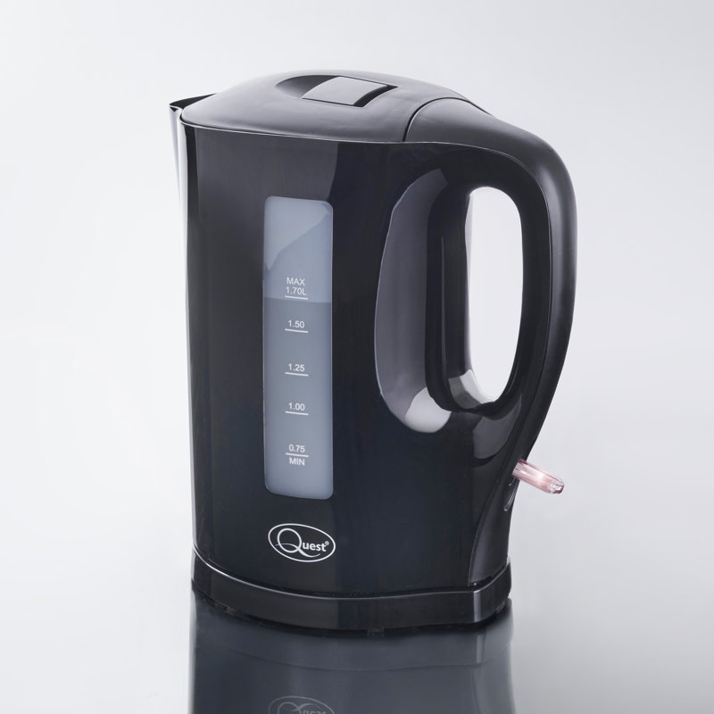 Quest 1.7L Plastic Electric Tea Kettle, Black
