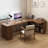 Nut-brown L-Shaped Solid Wood desks-107466482-107466479