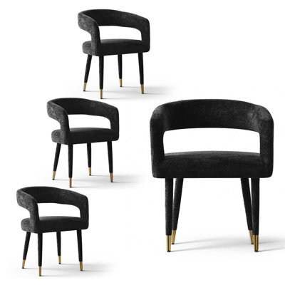 Ensemble de 4 chaises de salle à manger rembourrées à dossier ouvert
