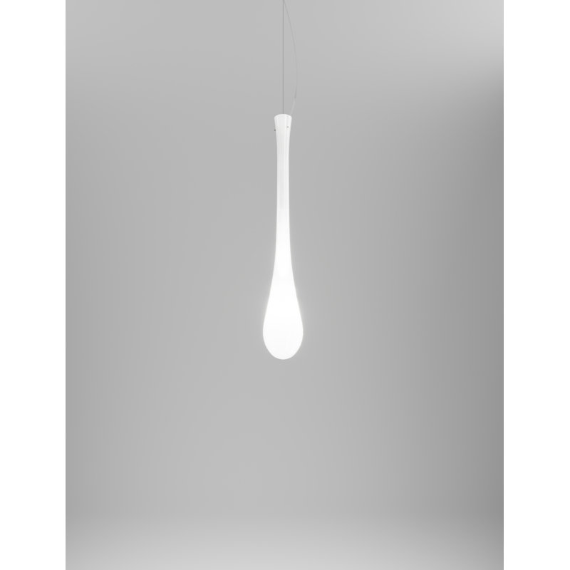 Lacrima Suspension G White Glossy Satin Nickel E26 Ul, No, 118" H x 7" W x 7" D, Does Not Apply