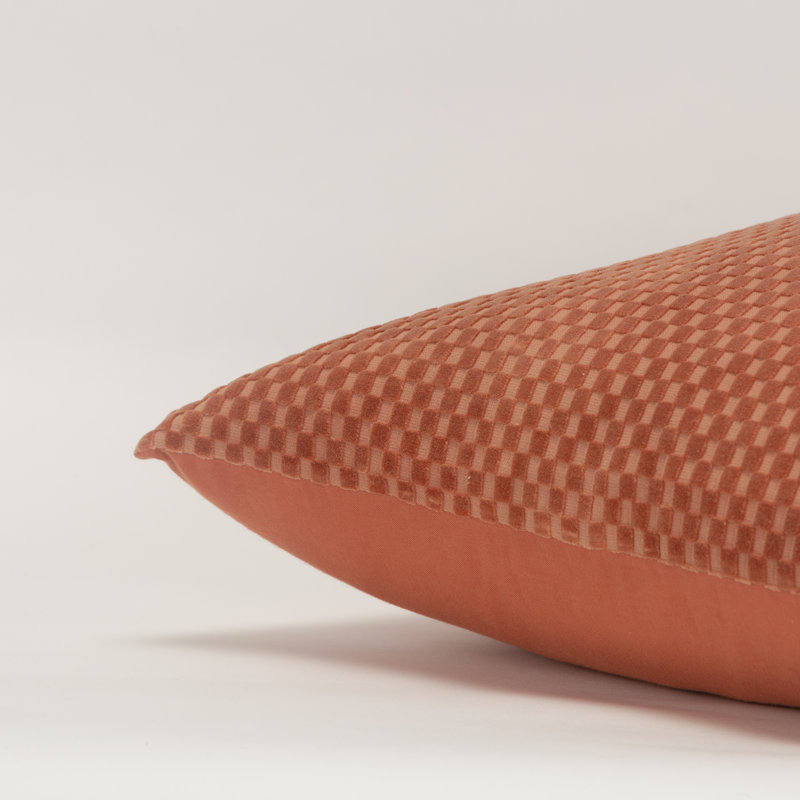 Housse de coussin rectangulaire avec insert lombaire 100% coton Zoya, Terra Cotta