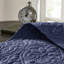Couvre-lit réversible bleu marine très grand - Rembourrage élégant en coton prélavé avec surpiqûres pour plus de durabilité et deux taies décoratives