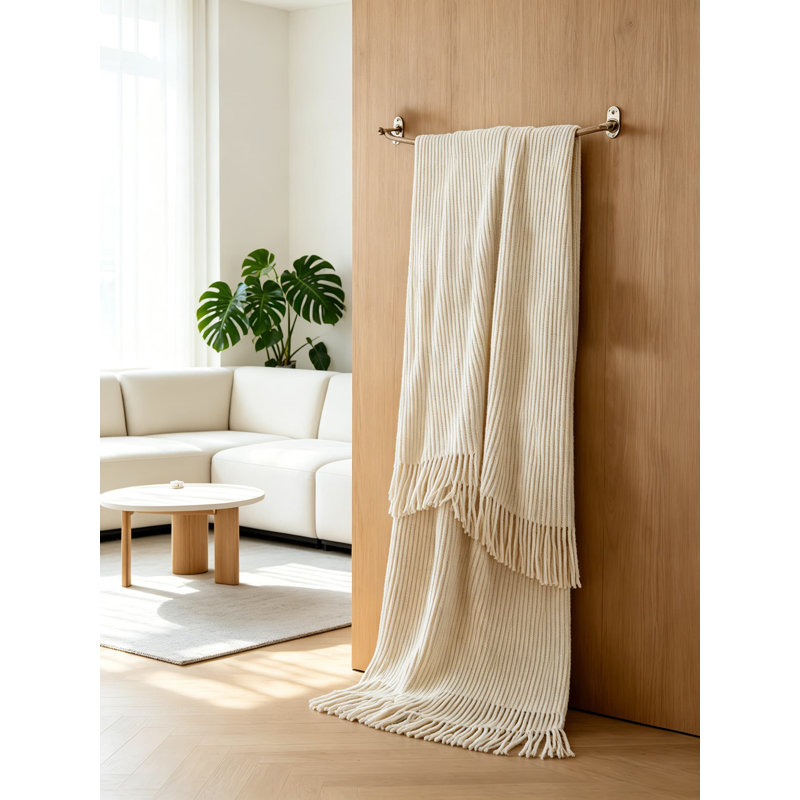 Jeté Boho pour canapé, douillette douillette en chenille tricotée, coussin décoratif léger et respirant, L 60 po x l 50 po