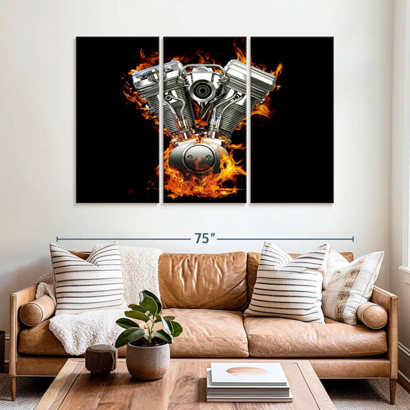Mehar Blazing Motorcycle Engine, 42" H x 65" W