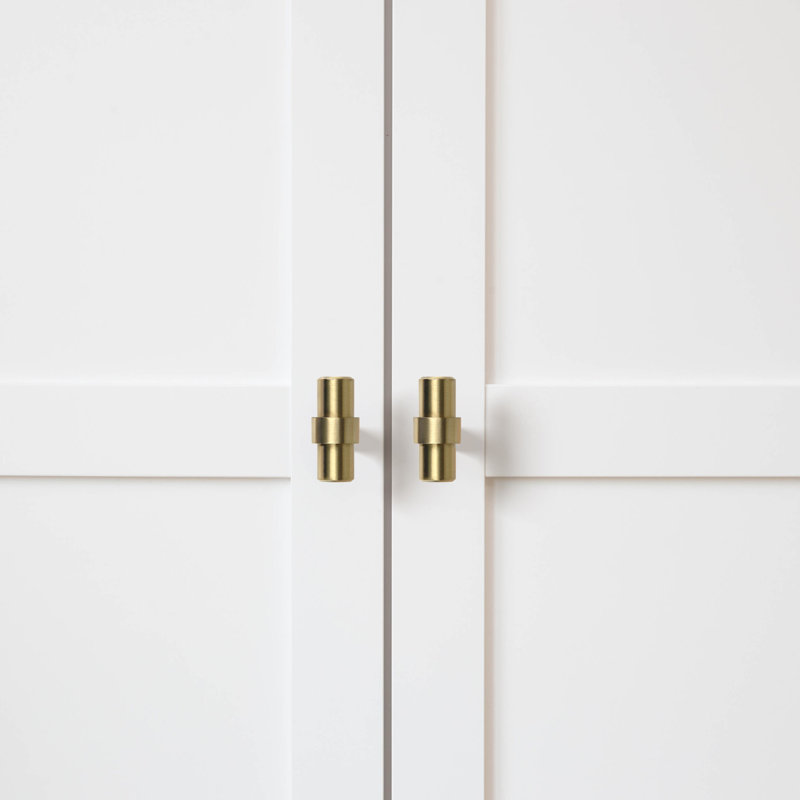 Emery Satin Gold Steel Cylindrical Cabinet Knob Set