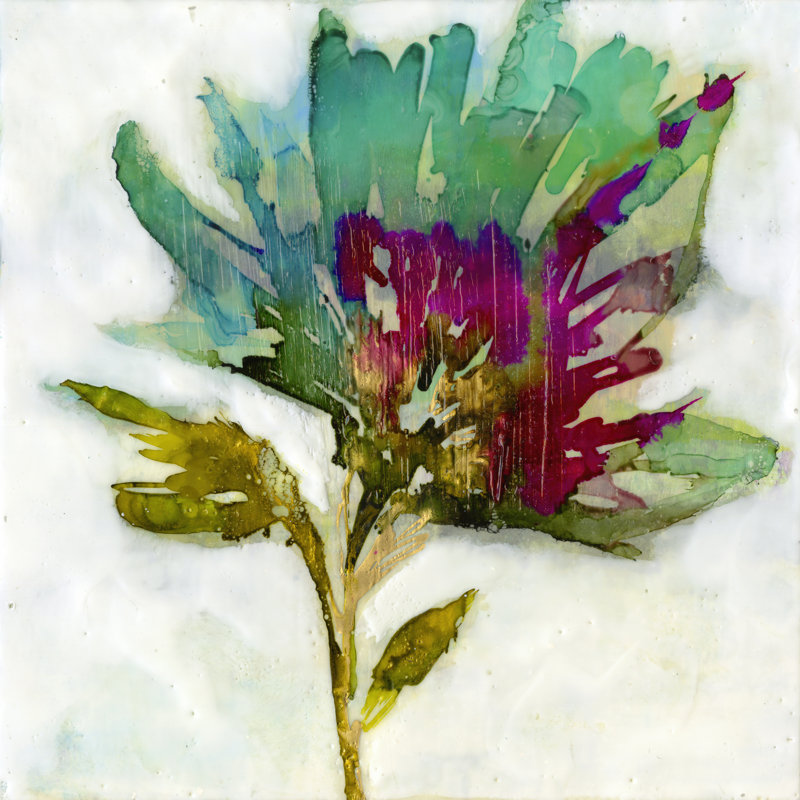 " Fuchsia Splash I " by Jennifer Goldberger Painting Print, 20" H x 20" W