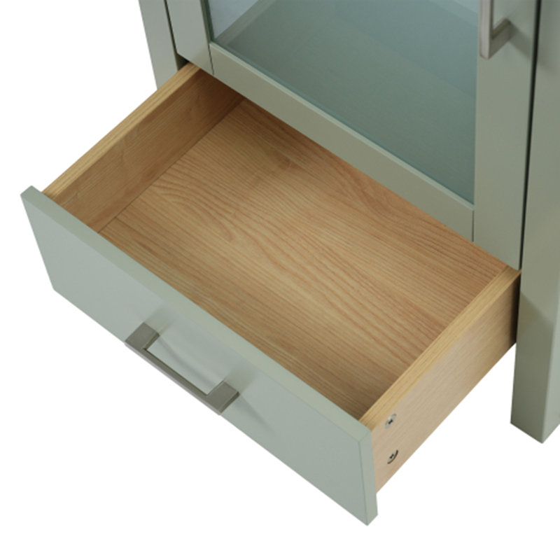 Meuble-lavabo de 20 pouces avec lavabo en céramique et beaucoup de rangement - idéal pour les petites salles de bain, Vert