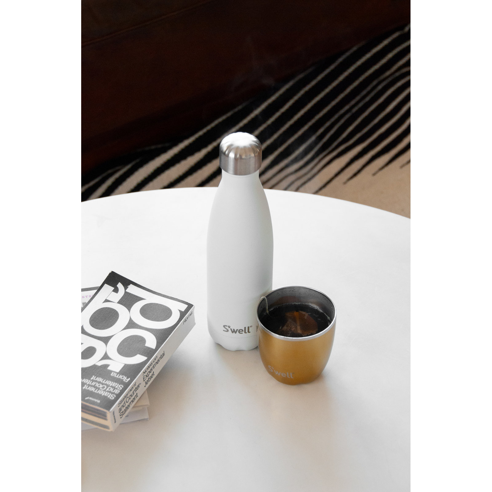 S'well Stainless Steel Triple-Layered Vacuum-Insulated Water Bottle, Moonstone, 25.oz