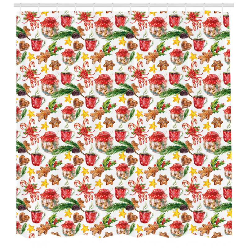 Shower Curtain with Hooks Included, 75" H x 69" W