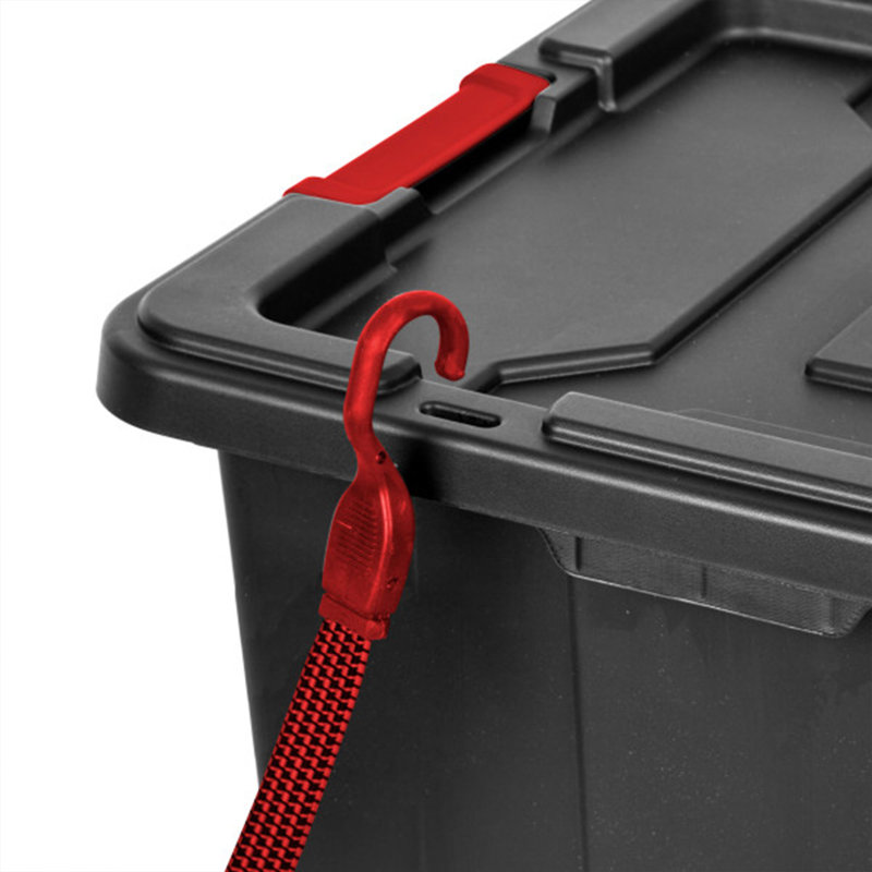 Industrial Tote Stackable Storage Bin with Latching Lid, 4 Pack, 108 qt.