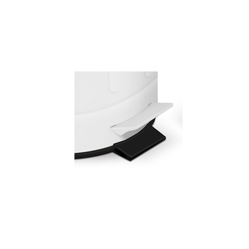Ensembles de poubelles à pédale en métal 3,2 gallons, Blanc / noir