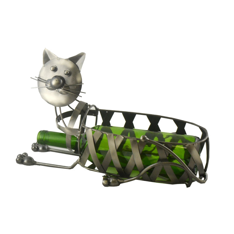 Metal Tabletop Wine Bottle Rack in Silver