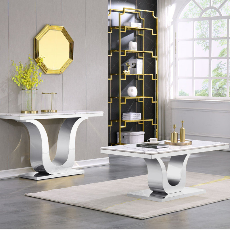 Demethra 50'' Console Table, Silver