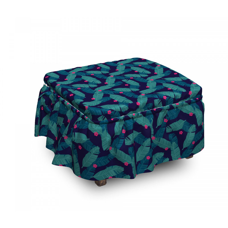 Housse pour repose-pieds fleur feuilles de banane
