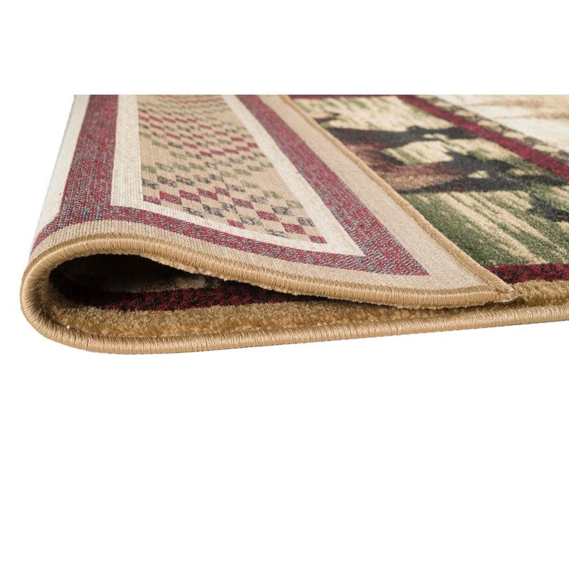 Tapis beige tissé à la machine Aparicio, Carré 6 pi 7 po