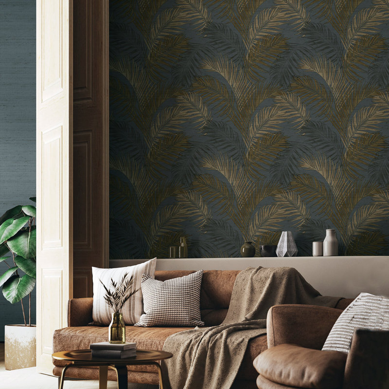 Palma 10.05m x 53cm Matte Wallpaper Roll, Blue