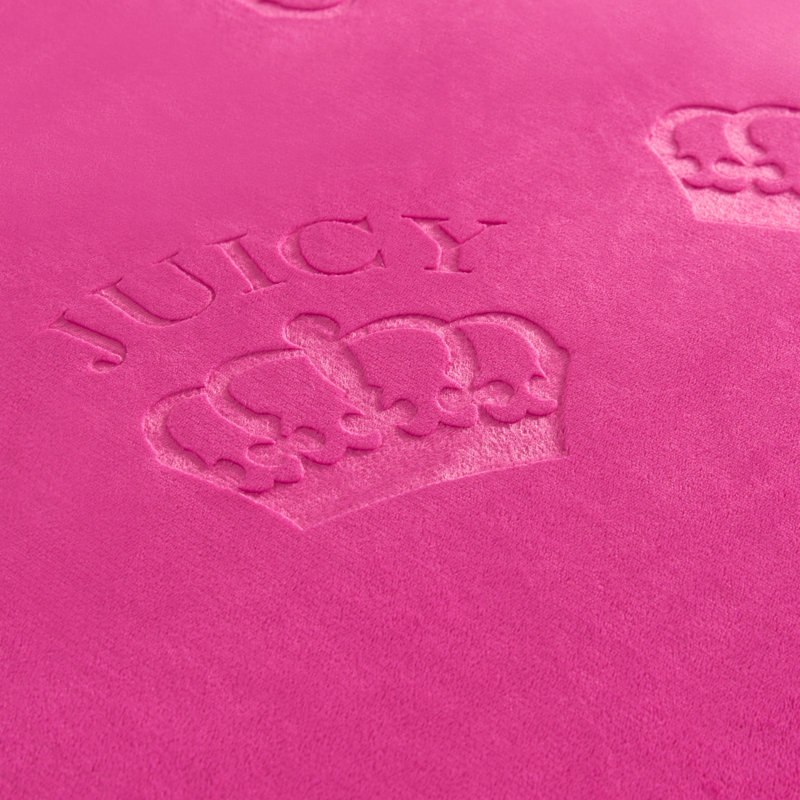 Juicy Couture Embossed Plush Crown Comforter Sets, Hot Pink, King + 3 Additional Pieces