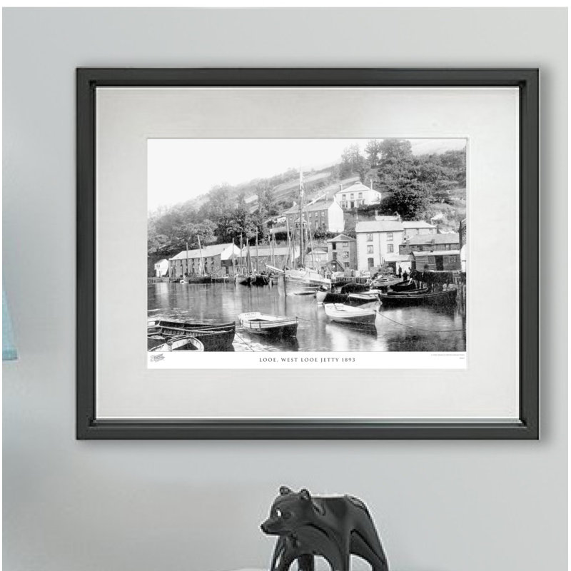 Looe, West Looe Jetty 1893 - Single Picture Frame Print, 28cm H x 36cm W x 2.3cm D
