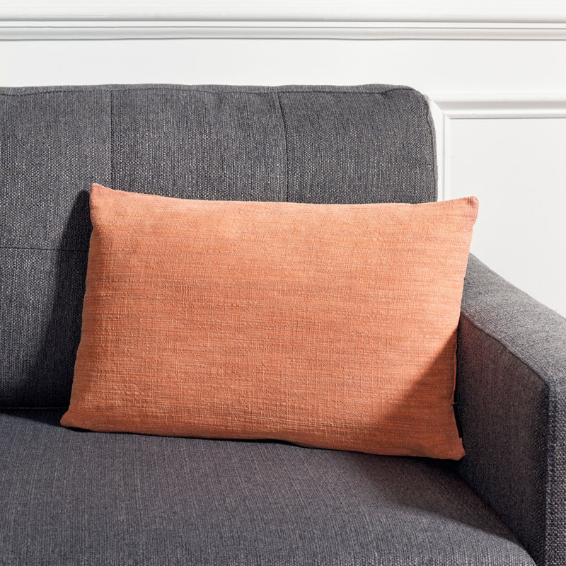 Rectangular Cotton Pillow Cover & Insert, Light Orange