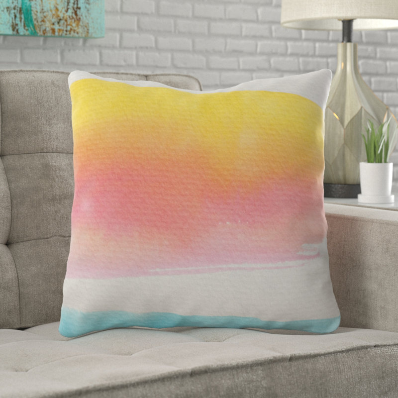  Coussin décoratif aquarelle, Microsuède, Intérieur