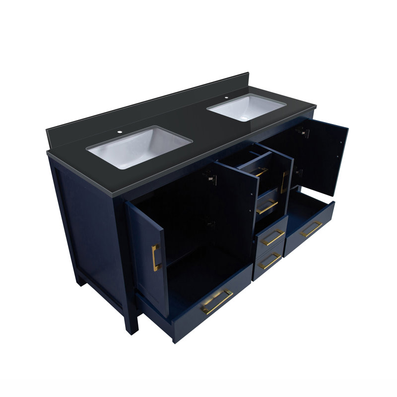 Ensemble de meuble-lavabo double 61 po Pottinger Carmela