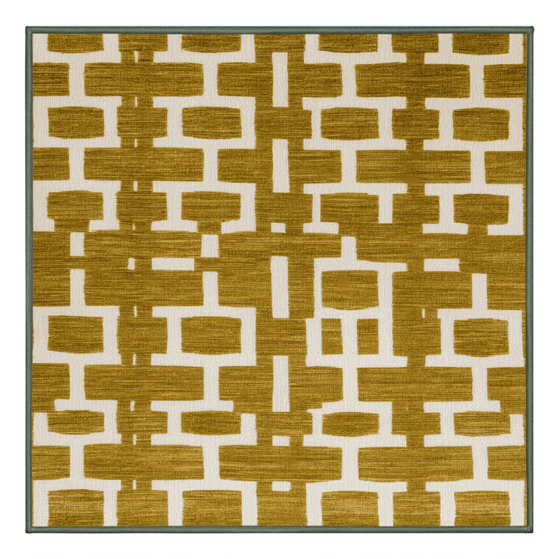 Tapis brun treillis lavable à la machine, Carré 4 pi