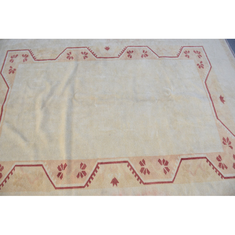 Tapis turc rétro fabriqué à la main avec motif géométrique floral pour la décoration intérieure