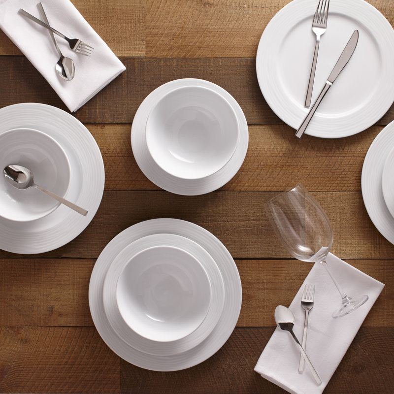 Monford Piece Porcelain China Dinnerware Set - Service for 4