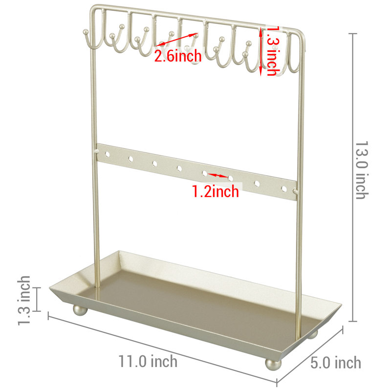 Gold Necklace Jewellery Stand with Tray