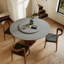Ikerne 5Pcs Gray Dining Table Chairs Set With Lazy Susan-1639582248