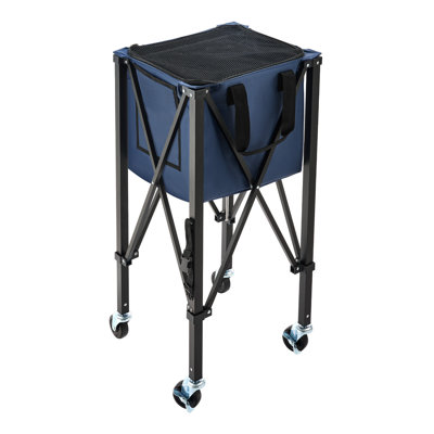 Trémie de tennis et de pickleball 2-en-1, avec tube de ramassage, chariot pliable avec roues, pouvant contenir 150 balles de tennis ou 260 balles de pickleball, support de caddie portable pour l'entraînement