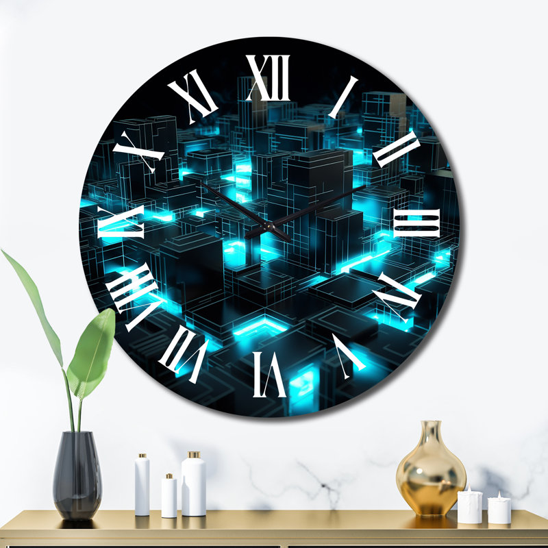 Horloge murale 3D 3D Cityscape, Très grand