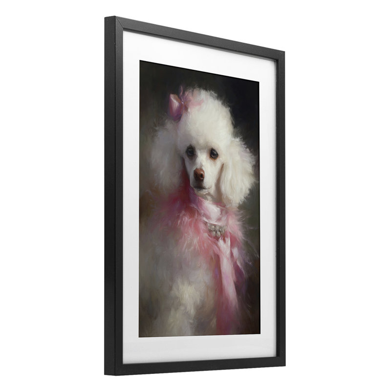 Just A Girl Who Loves Pink, reproduction encadrée sous verre, conception de Tina LeCour, H 23 po x l 17 po, Cadre noir minuit