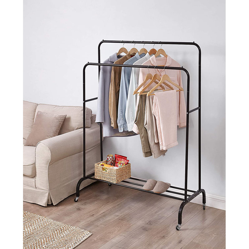 Odenton 156cm Rolling Industrial Pipe Clothing Rack