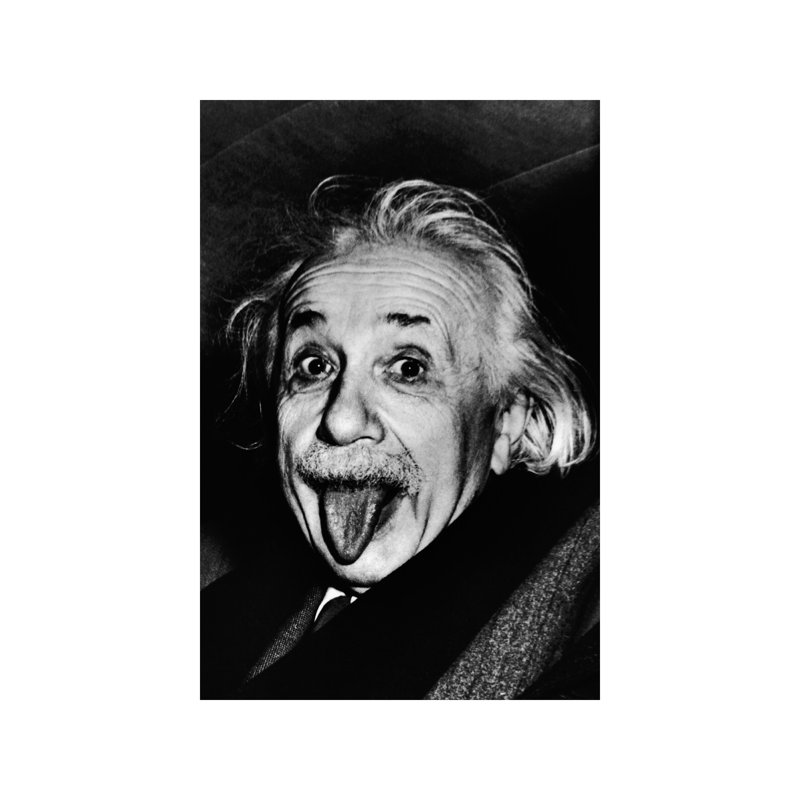 Albert Einstein, Sticking His Tongue Out by Arthur Sasse - Print on Canvas, 30.48 cm H x 45.72 cm W, No Frame