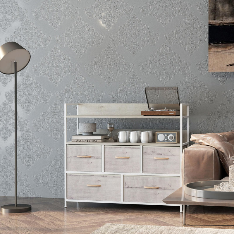 Metal 98cm W 5 - Drawer Chest of Drawers