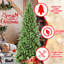 Arbre de Noël mince de 7,5 pi avec 1396 pointes Pe +, branches à charnières faciles à installer, support pour les petits espaces d'entrée, conception d'installation réaliste, bureaux de soutien