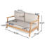Canapé de patio en bois d'acacia avec coussin résistant à l'eau, teck et beige