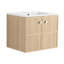Meuble-lavabo mural de 24 po avec lavabo en céramique, portes à fermeture douce et finition élégante en chêne-126233289