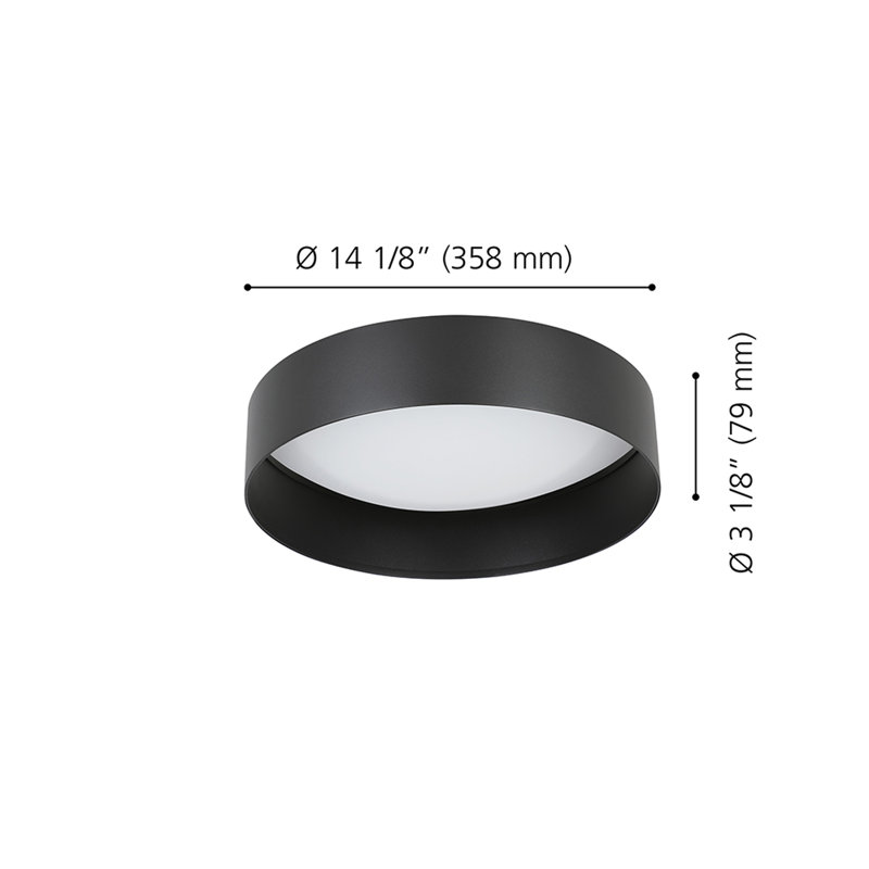 Nasser - Ceiling Light, Structured Black
