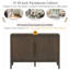 Buffet de style campagnard rétro 47,25 pouces avec placage de pin et 2 portes pour le salon, la cuisine-133071583