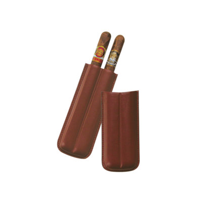 54+ Black Leather Cigar Holder Big Easy 2Ct-9281BK