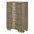 Leky Tall Dresser Chest, 5 Reeded Drawers With Handles, Antique Oak Brown