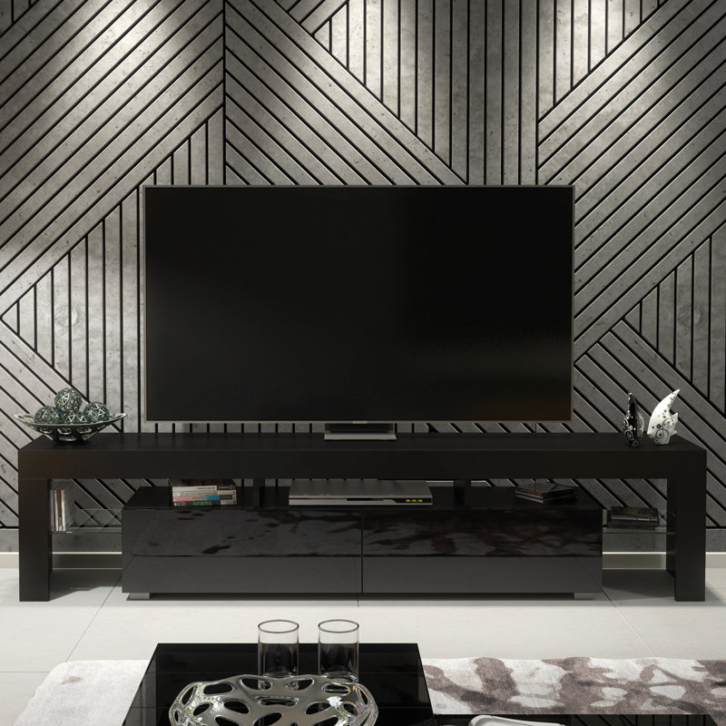 Danialah Unfinished TV Stand for TVs up to 60", Black